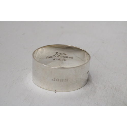 21 - TWO HALLMARKED BIRMINGHAM SILVER NAPKIN RINGS