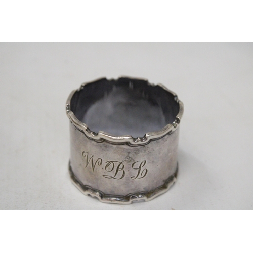 39 - TWO SILVER NAPKIN RINGS ONE HALLMARKED SHEFFIELD AND THE OTHER BIRMINGHAM - WEIGHT 74.02