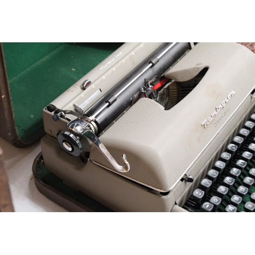 62 - A 1950'S  REMINGTON PORTABLE QUIET-RITER TYPEWRITER MIRACLE TAB