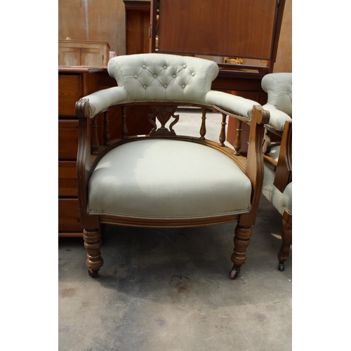 2925 - TWO SIMILAR LATE VICTORIAN TUB CHAIRS