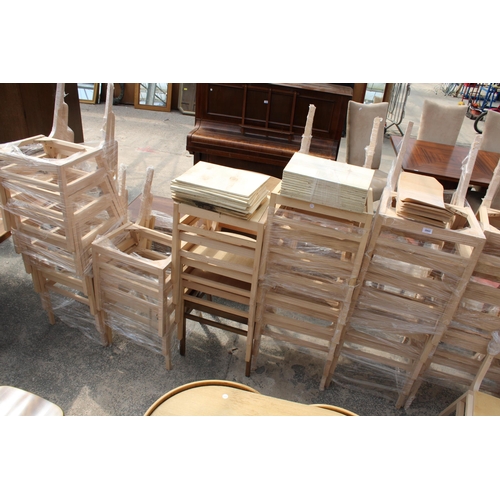 2943 - A QUANTITY OF VARIOUS STACKING CHAIRS, SEATS AND BACKS