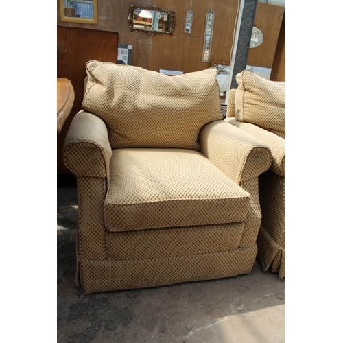 2945 - A PAIR OF MODERN UPHOLSTERED EASY CHAIRS