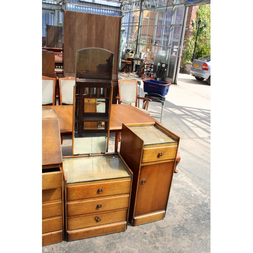 2948 - A MID 20TH CENTURY BEDSIDE LOCKER AND DRESSING TABLE