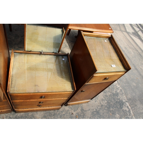 2948 - A MID 20TH CENTURY BEDSIDE LOCKER AND DRESSING TABLE