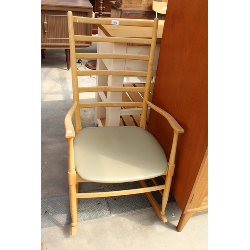 2972 - A MODERN BEECH FRAME ROCKING CHAIR