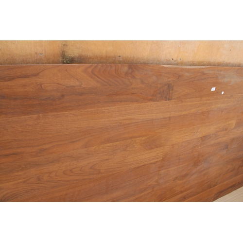 2992 - A LARGE MODERN WOODBLOCK DINING TABLE TOP, 141