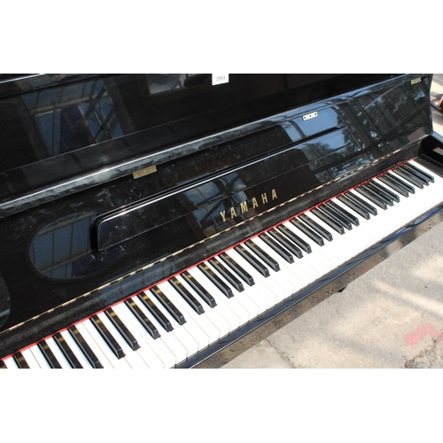 2993 - A BLACK YAMAHA OVERSTRUNG PIANO, C110A, C65339