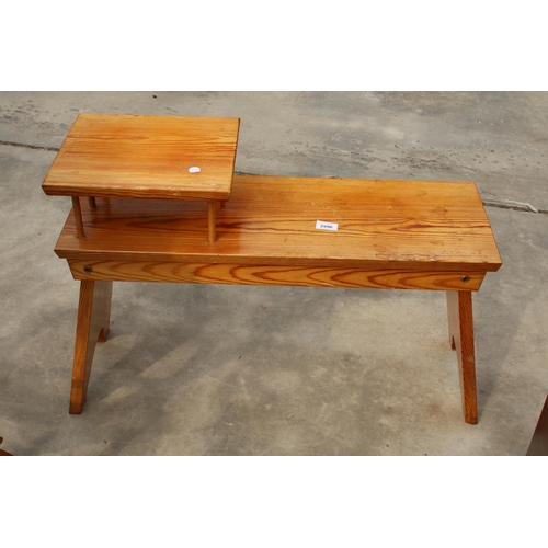 2996 - A PINE TELEPHONE BENCH TABLE