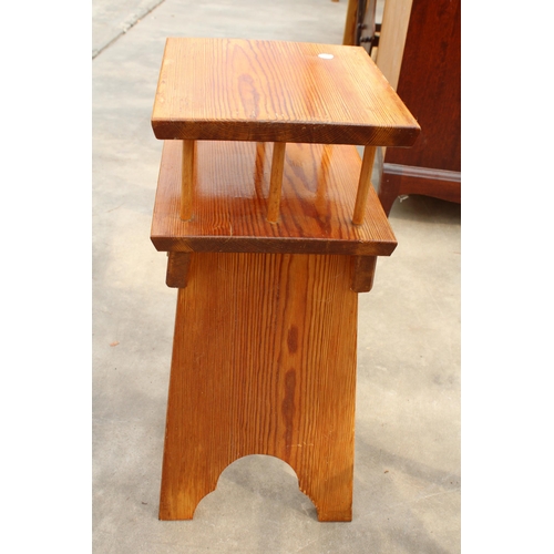 2996 - A PINE TELEPHONE BENCH TABLE