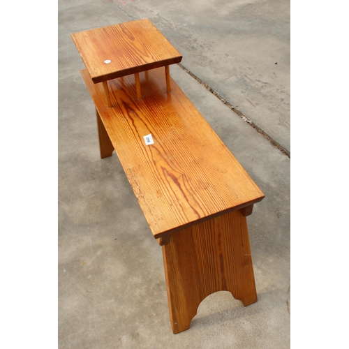 2996 - A PINE TELEPHONE BENCH TABLE