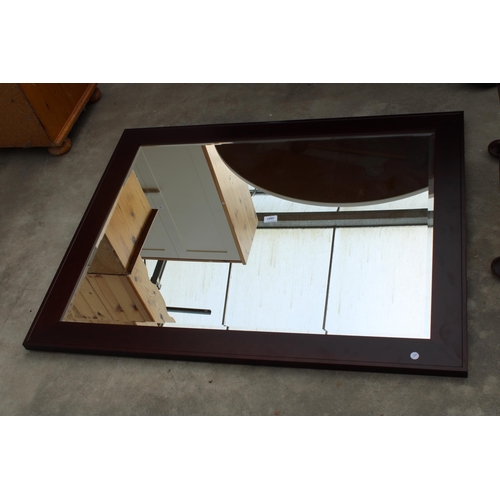 3001 - A MODERN ARDENGATE CHOCOLATE BEVEL EDGE WALL MIRROR, 46