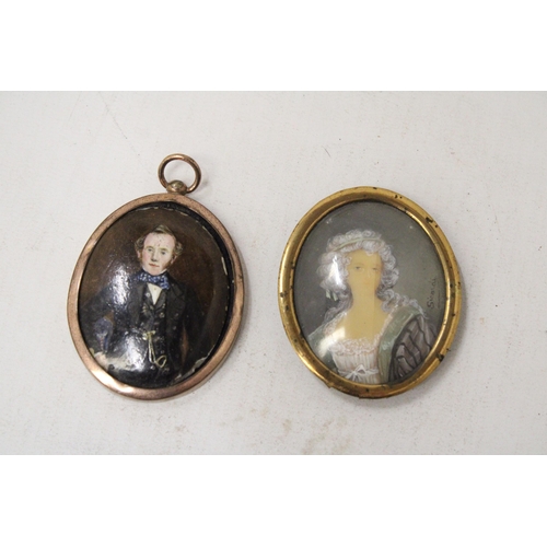 68 - TWO MINIATURE OVAL PORTRAITS