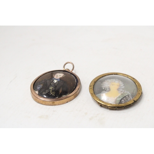 68 - TWO MINIATURE OVAL PORTRAITS