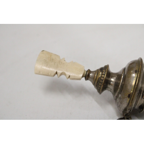 63 - A VICTORIAN CHILD'S WHISTLE AND RATTLE