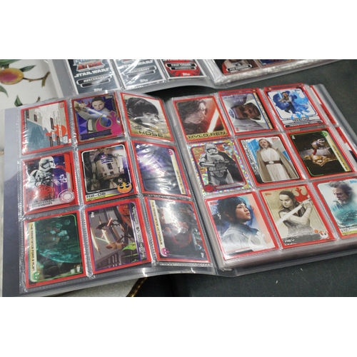 258 - A COLLECTION OF STAR WARS TRADING CARDS IN TWO FOLDERS