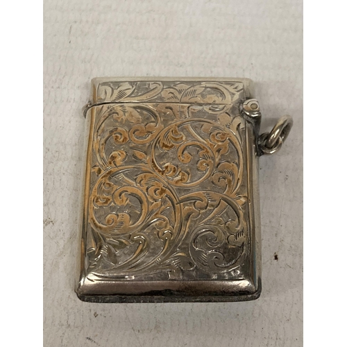 457 - A HALLMARKED BIRMINGHAM SILVER VESTA CASE - GROSS WEIGHT 21.57 G