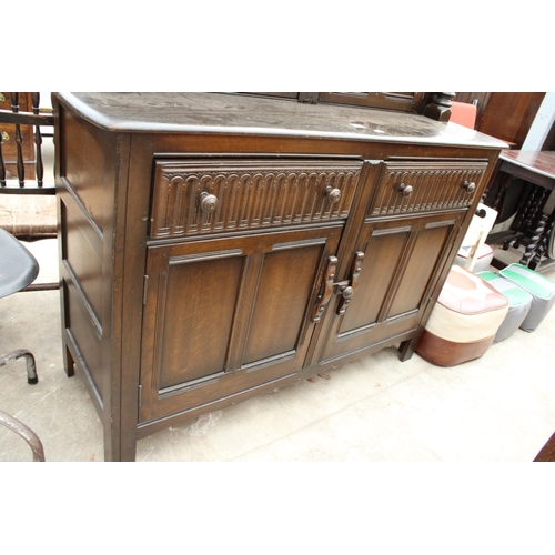 2802 - AN OAK JACOBEAN STYLE COURT CUPBOARD, 51