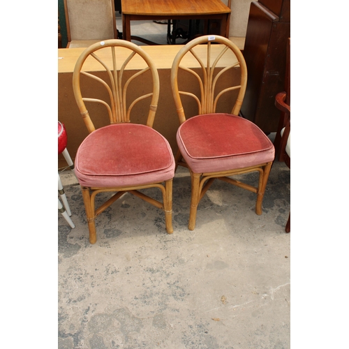 2850 - A PAIR OF BAMBOO DINING CHAIRS