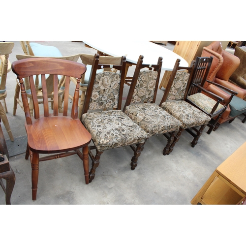 2930 - THREE VARIOUS MODERN DINING CHAIRS AND A KITCHEN CHAIR