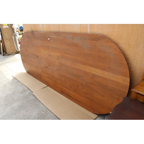 2992 - A LARGE MODERN WOODBLOCK DINING TABLE TOP, 141