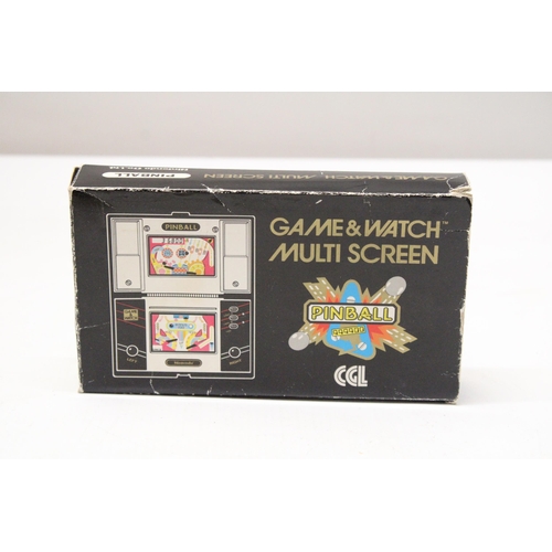 340 - A VINTAGE NINTENDO GAME AND WATCH MULTI SCREEN PINBALL - IN ORIGINAL BOX - VENDOR STATES IN WORKING ... 