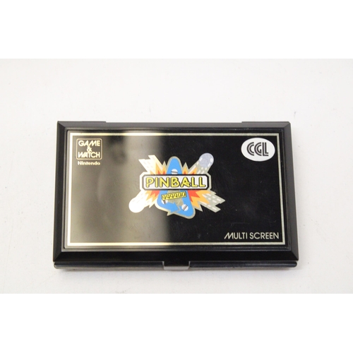 340 - A VINTAGE NINTENDO GAME AND WATCH MULTI SCREEN PINBALL - IN ORIGINAL BOX - VENDOR STATES IN WORKING ... 