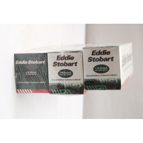 347 - THREE ATLAS EDITIONS EDDIE STOBART SPECIAL EDITION COLLECTOR'S MODELS 1/76 SCALE TO INCLUDE, A SCANI... 