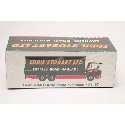 349 - FOUR ATLAS EDITIONS EDDIE STOBART SPECIAL EDITION COLLECTOR'S MODELS 1/76 SCALE TO INCLUDE, SCANIA O... 