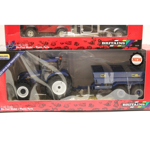 411 - TWO BRITAINS SCALE 1:32 MODELS TO INCLUDE A NEW HOLLAND T6.175 WITH NC DUMP TRAILER PLAYSET PLUS A L... 