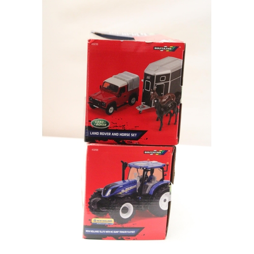 411 - TWO BRITAINS SCALE 1:32 MODELS TO INCLUDE A NEW HOLLAND T6.175 WITH NC DUMP TRAILER PLAYSET PLUS A L... 