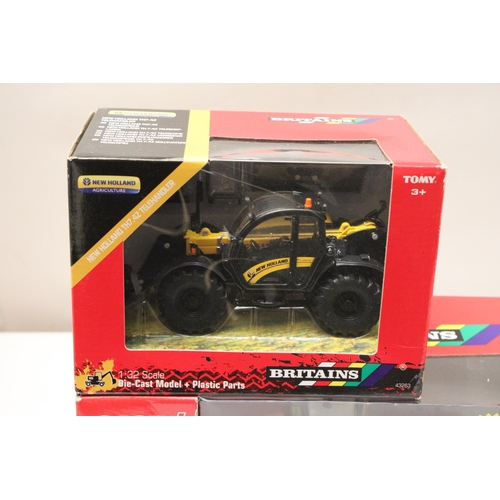 423 - TWO BRITAINS 1:32 SCALE MODELS TO INCLUDE A CASE 1H 535 QUADTRAC AND A NEW HOLLAND TH7.42 TELEHANDLE... 