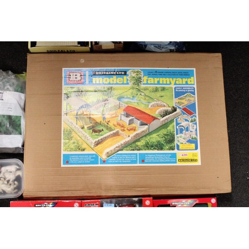 442 - A LARGE COLLECTION OF BRITAINS 1:32 SCALE FARM MODELS TO INCLUDE A VINTAGE MODEL FARMYARD, A STEYR 6... 