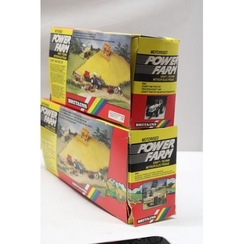 451 - TWO VINTAGE BRITAINS 1:32 SCALE MODELS TO INCLUDE A MOTORISED POWER FARM CLAAS SELF-PROPELLED FORAGE... 