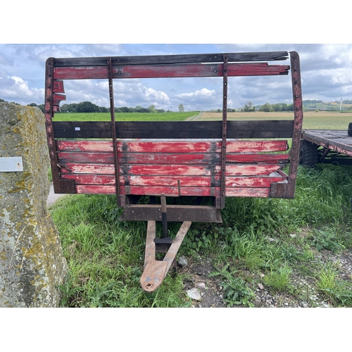 110 - SINGLE AXLE TWIN WHEEL BALE TRAILER APPROX 20 FT WITH SPARE WHEEL AND TYRE  + VAT