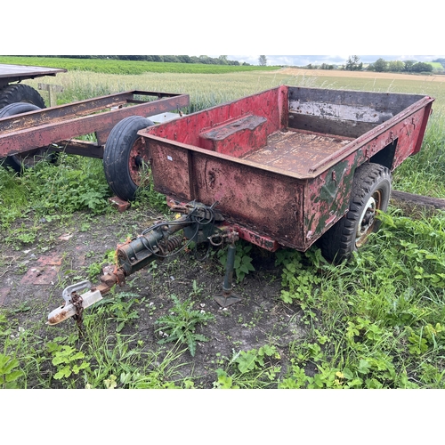 114 - EX WD 6 FT TRAILER AND 2 SPARE WHEEL AND TYRE  + VAT