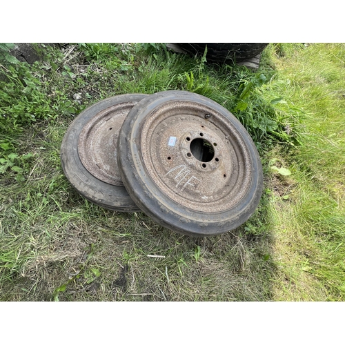 152 - 2 MASSEY FERGUSON WHEELS AND TYRES 400 X 19  + VAT