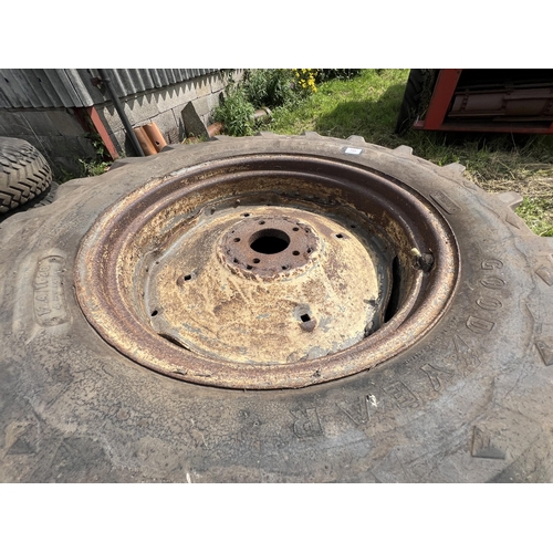 155 - 3 WHEELS AND TYRES 12.4/11-28  + VAT