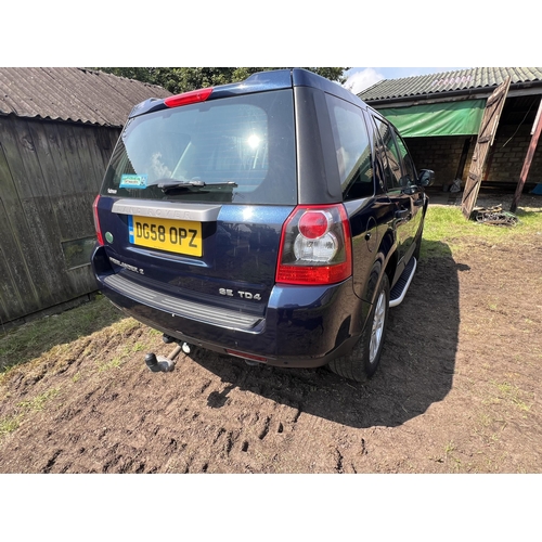 166 - LAND ROVER FREELANDER 2 SE TD4  DG58 OPZ FIRST REG 04.09.2008 DIESEL 39795 MILES NO MOT NO VAT