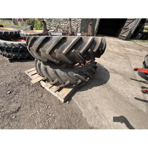 174 - 2 DUAL WHEELS AND TYRES 13.6-12/38  + VAT