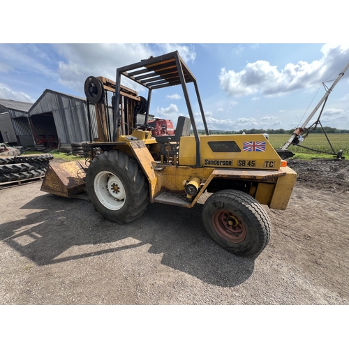 176 - SANDERSON SB45 FORKLIFT WITH BUCKET AND PALLET FORK UHG454R 1297 HOURS FIRST REG 29.09.1976 ONE OWNE... 