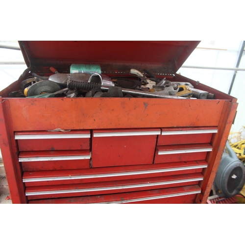 2 - SNAP ON ROLL CAB AND TOP BOX WITH TOOLS (NOT SNAP ON TOOLS)  NO VAT