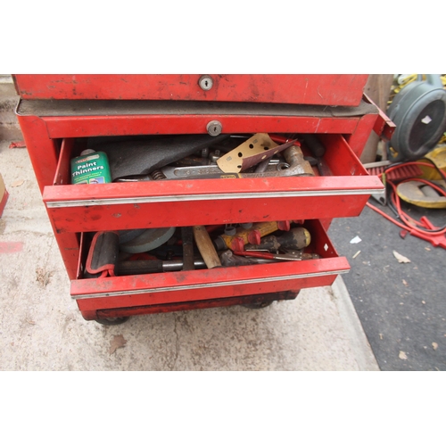 2 - SNAP ON ROLL CAB AND TOP BOX WITH TOOLS (NOT SNAP ON TOOLS)  NO VAT