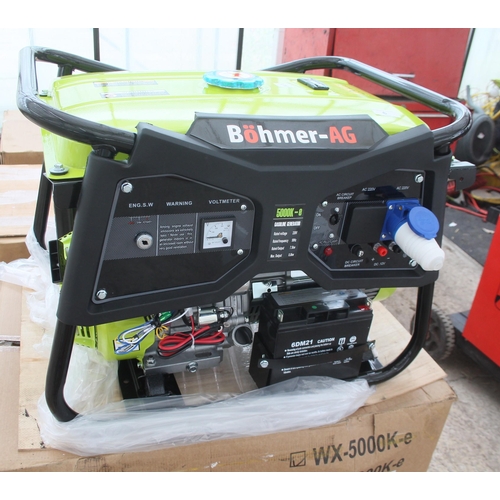 4 - BOHMER -AG GENERATOR 5000K BRAND NEW WITH ELECTRIC START  + VAT