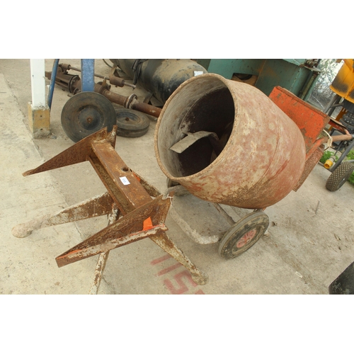 113 - BELLE CEMENT MIXER AND STAND IN WORKING ORDER  NO VAT