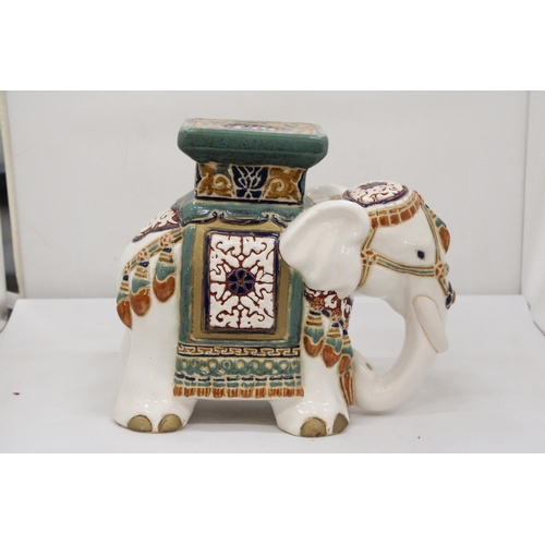 113 - A CERAMIC ELEPHANT PLANT STAND