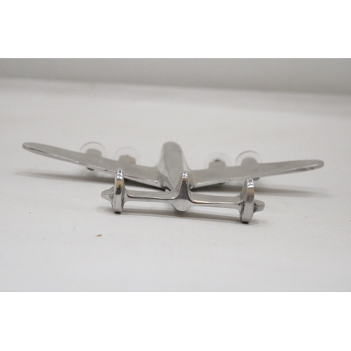 122 - A ART DECO STYLE METAL CHROME BOMBER PLANE