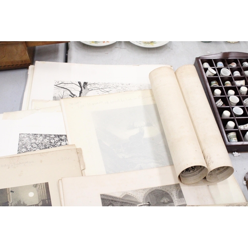 143 - A QUANTITY OF SIGNED VINTAGE PHOTOGRAPHS AND POSTCARDS TOGETHER WITH A COLLECTION OF PRINTS PLUS A L... 