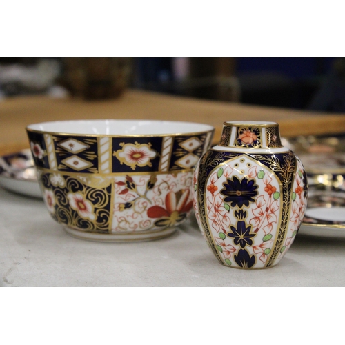 13 - A QUANTITY OF ROYAL CROWN DERBY IMARI PATTERN TO INCLUDE SUGAR/SLOP BOWL, DEMITASSE CUP & SAUCER, LU... 