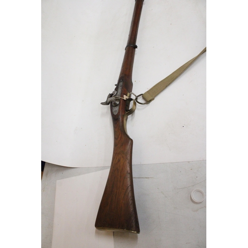 33 - AN AFGHAN-INDIAN CIRCA 1850 3 BANDED ENFIELD PERCUSSION RIFLE