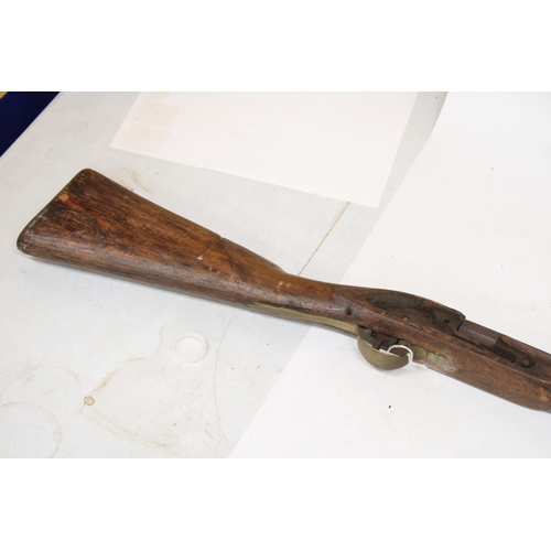 44 - A TRADE STOCK AND BARREL FLINTLOCK RIFLE